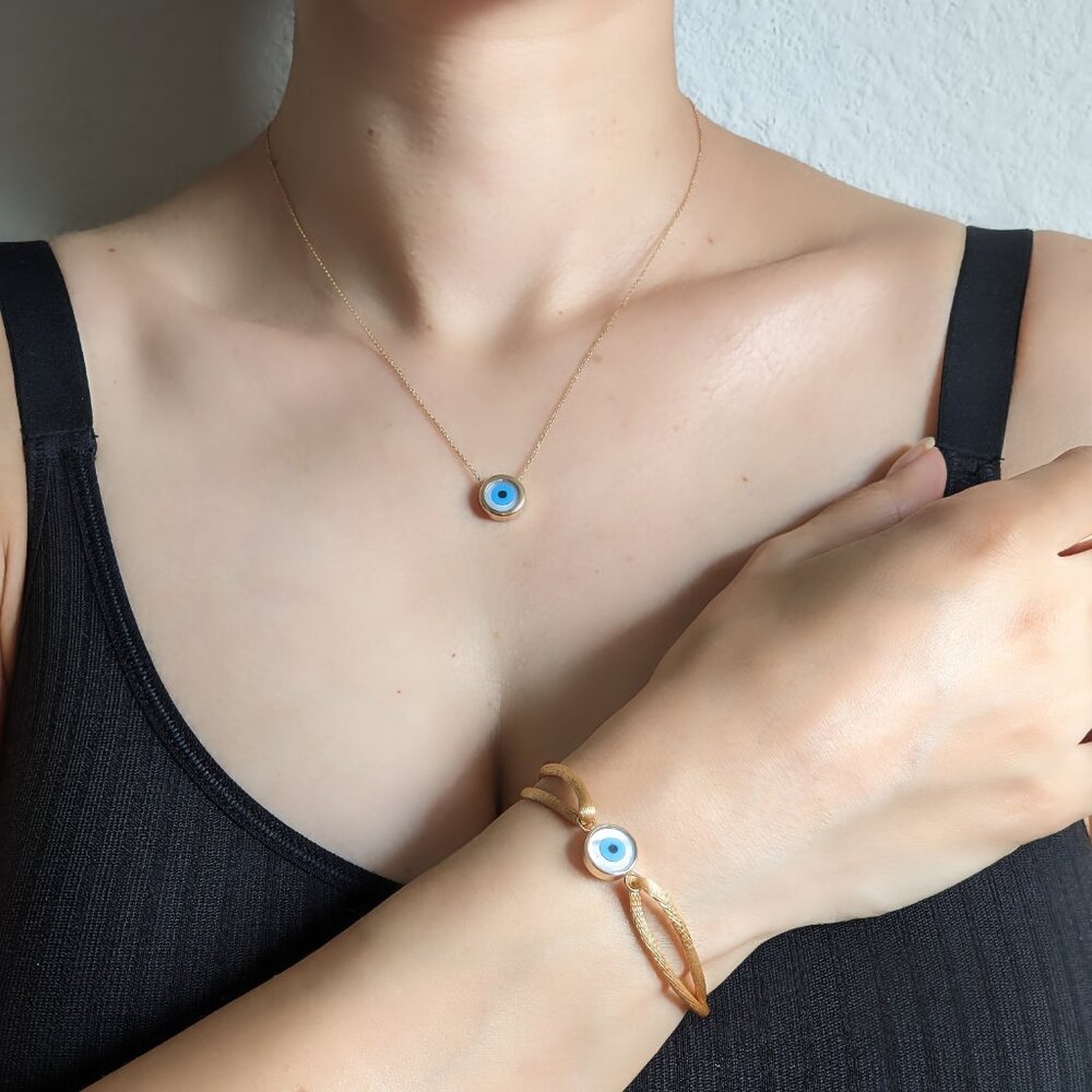 Evil Eye 18k Gold Necklace - Picture 2 of 8